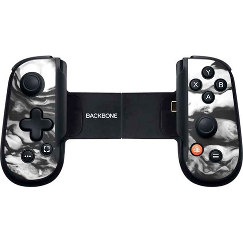 Black and White Marble Ink Backbone One for iPhone Game Controller Skin